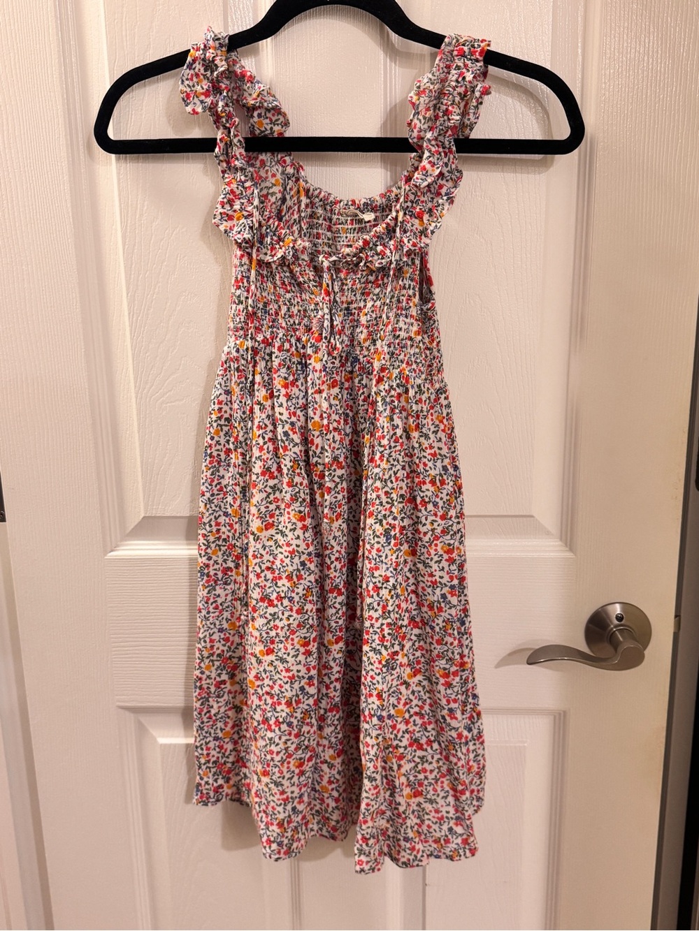 Urban Outfitters Floral Ruffle Sundress - White Red & Yellow Flowers- XS